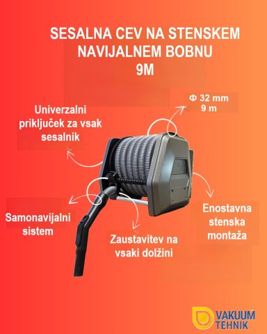 Sesalna cev na stenskem navijalnem bobnu, Ф32, 9m - slika 2