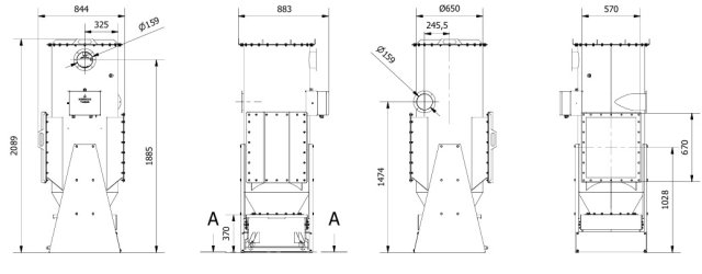 Ciklonska filtrirna Atex naprava za brusni eksploziven prah, FI160, 13m2, max.4.400 m3/h - slika 4